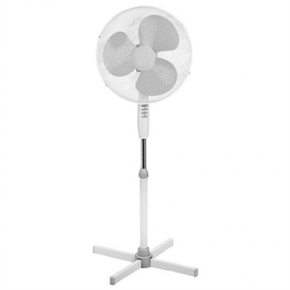 Ventilator Air-Cooler Weiß Stand-Ventilator 40 cm 3 Stufen Höhen-Verstellbar 105 bis 128 cm Kühler Raum-Lüfter Luft-Erfrischer L