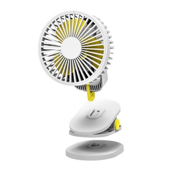 Niedlicher Schreibtischventilator Clip-on-Lüfter Kühlventilator 3-Gang-USB-Aufladung Persönlicher Ventilator 3 Flügel Leise für 