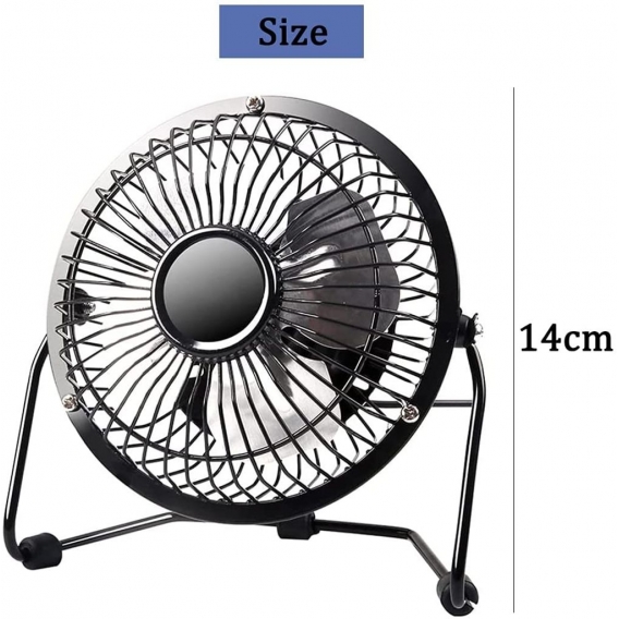 AcserGery Mini-USB-Lüfter, leiser Tischventilator, tragbarer Tischventilator, 180° drehbar, für Auto, Camping, Büro