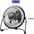 AcserGery Mini-USB-Lüfter, leiser Tischventilator, tragbarer Tischventilator, 180° drehbar, für Auto, Camping, Büro