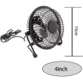 AcserGery USB-Lüfter, USB-Lüfter aus Metall, 4 Zoll, leiser Mini-Lüfter, tragbarer Lüfter, perfekt für Notebook, Laptop, PC, Sch