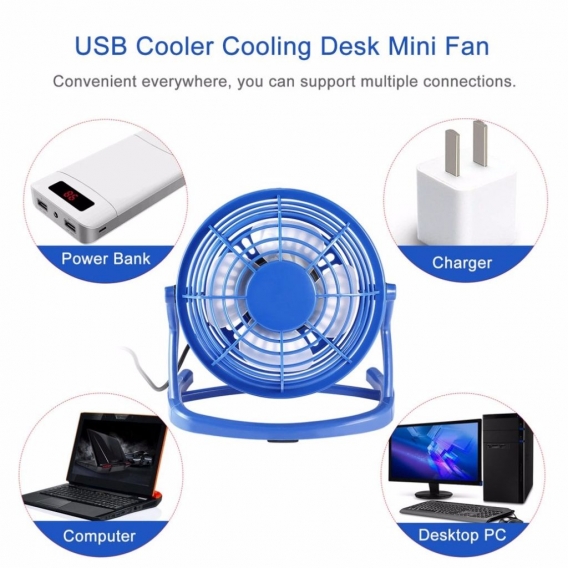 Pyzl Tragbarer kleiner Fan Desk Mini-Lüfter Leiser persönlicher Kühler USB-betriebener Tischventilator