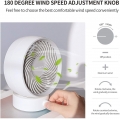 Tischventilator, USB Ventilator Mini Ventilator Klein Leise Stufenlose Geschwindigkeit 20 ° Einstellen, USB Desk Fan Geräuscharm