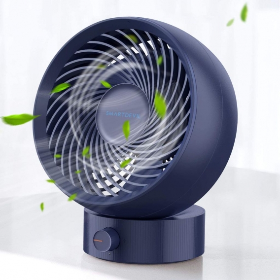 Tischventilator, USB Ventilator Mini Ventilator Klein Leise Stufenlose Geschwindigkeit 20 ° Einstellen, USB Desk Fan Geräuscharm