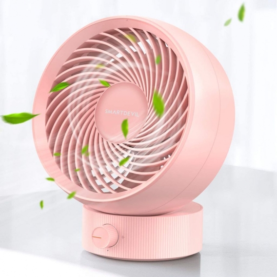 Tischventilator, USB Ventilator Mini Ventilator Klein Leise Stufenlose Geschwindigkeit 20 ° Einstellen, USB Desk Fan Geräuscharm