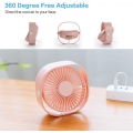 Elektrischer USB Ventilator, Mini Tischventilator, Klein PC Ventilator, USB Lüfter Einfach zu Tragen, 360° Windrichtung Einstell