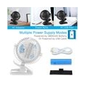 Mini Fan Clip-Tischventilator, USB-Lüfter, Akku-Lüfter, leise, kleiner Tischventilator mit 2200 mAh wiederaufladbarem Clip-Lüfte