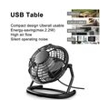 USB Tischventilator Mini 4 Zoll Ventilator Desktop Lüfter Neigbar Metall Ventilatoren Für Den Schreibtisch Klein, Kompakt Und Kr