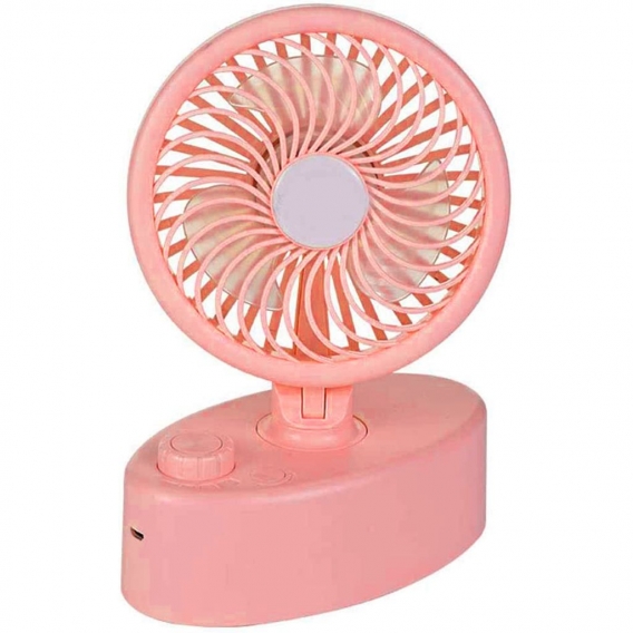 Tischventilator Klein Automatisch Oszillierend, Tragbarer Kleiner Leiser Desktop Fan, Aufladbar mit USB und Batterien für Aktivi