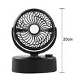 Tischventilator Klein Automatisch Oszillierend, Tragbarer Kleiner Leiser Desktop Fan, Aufladbar mit USB und Batterien für Aktivi