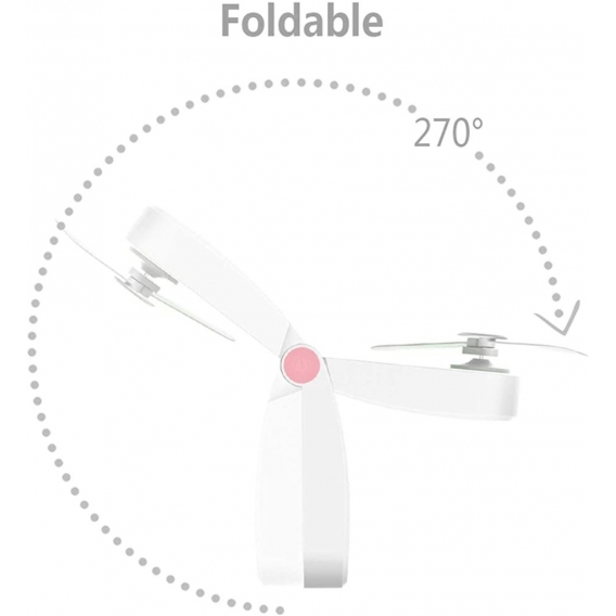 AcserGery Mini-Klapp-Handventilator, tragbarer wiederaufladbarer Handventilator mit 2-Gang-einstellbarem USB-Kabel für Reisen im