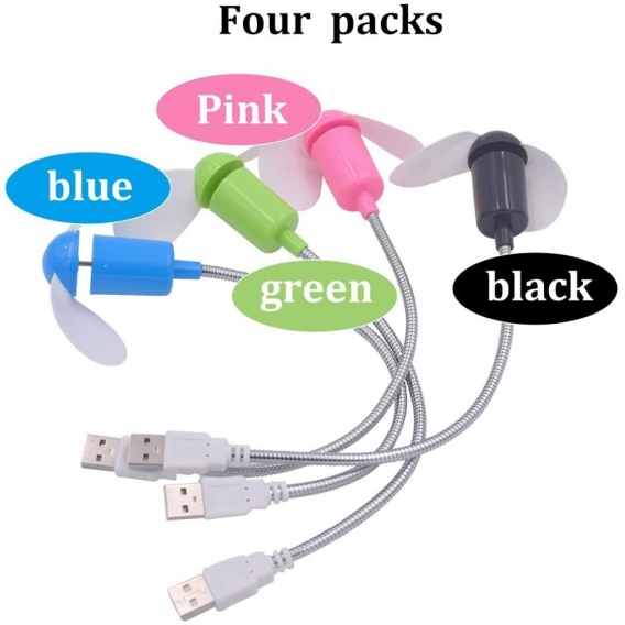 AcserGery 4 Pack Mini-USB-betriebene tragbare Lüfter für Laptop oder PC