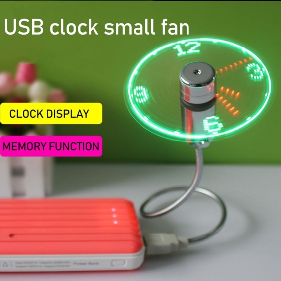 Mini Fan Mit LED Uhr Time Display, USB Lüfter Für Laptop