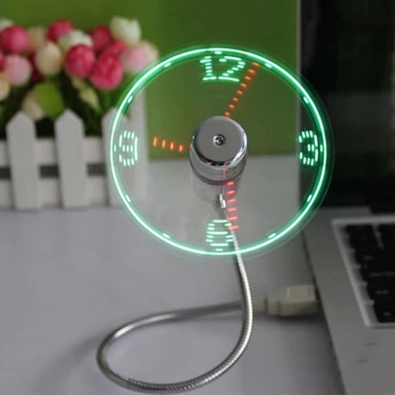 Mini Fan Mit LED Uhr Time Display, USB Lüfter Für Laptop