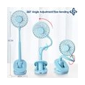 Mini Clip USB Ventilator Leise Blau, 3 Geschwindigkeiten 360 Einstellbarer USB Ventilator mit flexiblem Hals für Büro, Zuhause