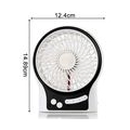 Mini Desktop USB Ventilator Personal Fan mit 1800 mAh aufladbarer Batterie Akku LED-Licht Beweglicher 3 einstellbare Geschwindig