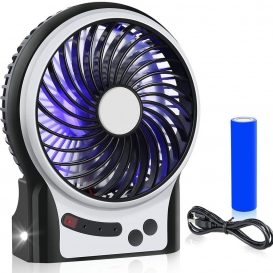 More about Mini Desktop USB Ventilator Personal Fan mit 1800 mAh aufladbarer Batterie Akku LED-Licht Beweglicher 3 einstellbare Geschwindig