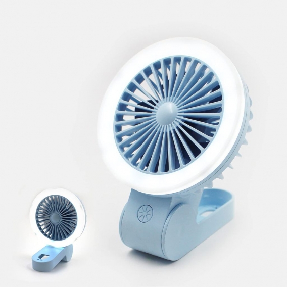 Mini-Handventilator mit LED-Licht, verstellbarer USB-wiederaufladbarer kleiner tragbarer persönlicher Ventilator Faltbarer Kinde