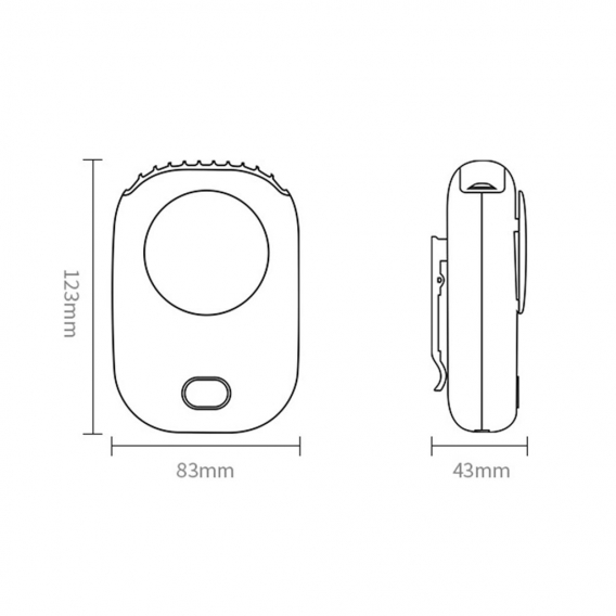 USB Ventilator Tragbarer Ventilator Halskette Lüfter Tischventilator Taillenventilator 2000 mAh Akku / 3 Geschwindigkeiten für C