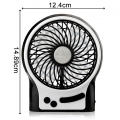 Haushaltsgeräte Ventilator mit Batterie: 3in1-Akku-Tisch-Ventilator mit Powerbank-Funktion & Leuchte, 1.800 mAh