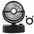 Tischventilator Klein Automatisch Oszillierend, Tragbarer Kleiner Leiser Desktop Fan, Aufladbar mit USB und Batterien für Aktivi