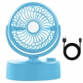 Tischventilator Klein Automatisch Oszillierend, Tragbarer Kleiner Leiser Desktop Fan, Aufladbar mit USB und Batterien für Aktivi