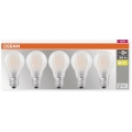 OSRAM LED BASE CLASSIC A 60 FS Warmweiß Filament Matt E27 Glühlampe 5er Pack