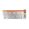 OSRAM LED BASE CLASSIC A 60 FS Warmweiß Filament Klar E27 Glühlampe 5er Pack