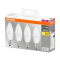 Osram LED Retro Classic B40 Kerze 5,7W (40W) matt E14 warmweiß 4er-Pack