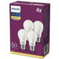 Philips LED Glühbirne 4er PromoPack Matt 9W＝60W E27 806lm A+ 2700K WarmWhite 15000h