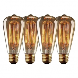 More about Edison Vintage Glühbirne, 4 Pack E27 ST64 Edison Glühbirne Warmwiess 40W 220V