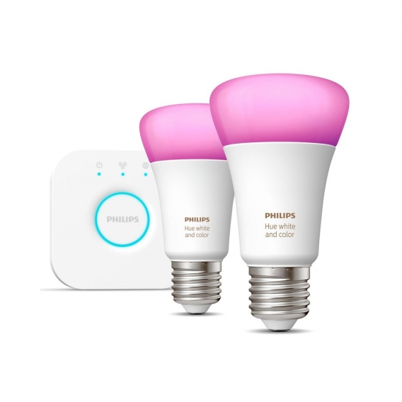 Philips Hue Bluetooth White & Color Ambiance LED E27 75W 800lm Doppelpack inkl. Bridge