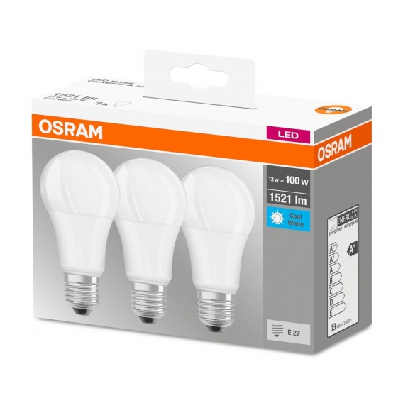 OSRAM LED BASE CLASSIC A 100 FS K Kaltweiß SMD Matt E27 Glühlampe 3er Pack