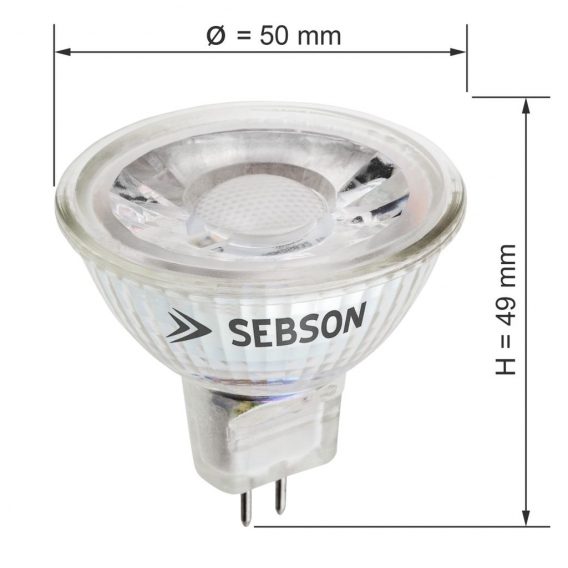 10x LED Lampen MR16 GU5.3 5W Leuchtmittel 12V warmweiß 3000K 36° Spot SEBSON