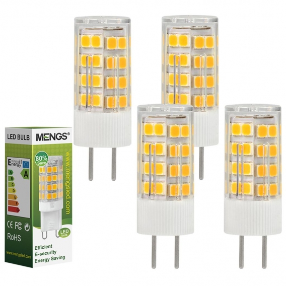 4Pcs MENGS GY6.35 5W＝40W LED Glühbirne Energiesparlampe 12V 480LM Warmweiß