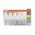 OSRAM LED BASE CLASSIC B 40 FS Warmweiß Filament Matt E14 Kerze 5er Pack