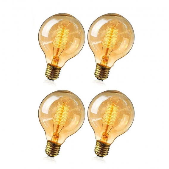 Edison Vintage Glühbirne, Retro Glühbirne Warmweiß E27 40W Vintage Antike Glühbirne Retro Glühfaden Lampe Amber Glas, Ideal für 