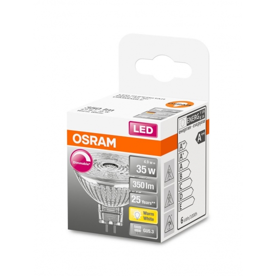 Osram LED Reflektor Lampe 5W＝35W Leuchtmittel GU5,3 Warmweiss 36° MR16 Dimmbar