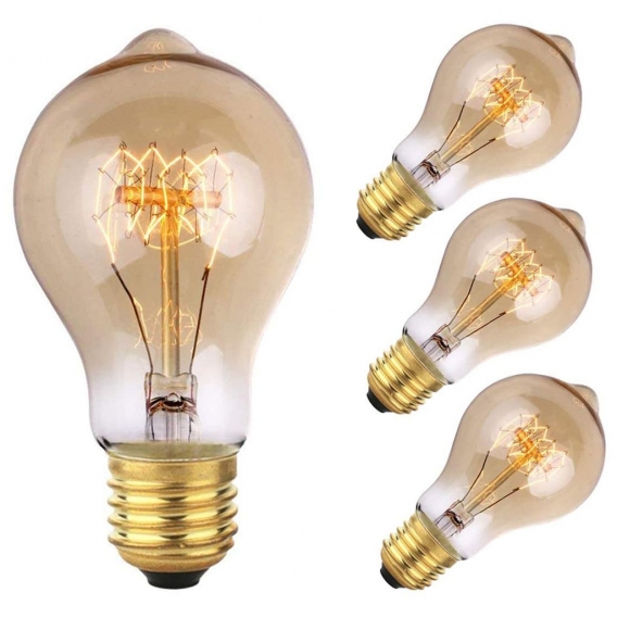 4Pcs Edison LED Glühbirne Retro Glühbirne Vintage E27 40W A19 Dekorative Dimmbare Glühbirne Für Zuhause Wohnzimmer Büro Café Bar