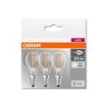 OSRAM LED BASE CLASSIC P 40 FS Kaltweiß Filament Klar E14 Tropfen 3er Pack