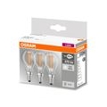 OSRAM LED BASE CLASSIC P 40 FS Kaltweiß Filament Klar E14 Tropfen 3er Pack