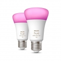 Philips Hue Bluetooth White & Color Ambiance LED E27 Birne - A60 8W 1100lm Doppelpack