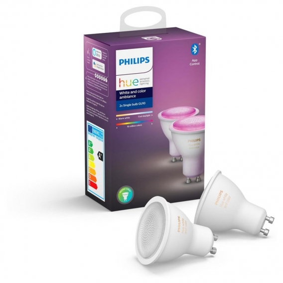 Philips Hue Bluetooth White Ambiance and Color RGBW LED GU10 5,7 W Doppelpack