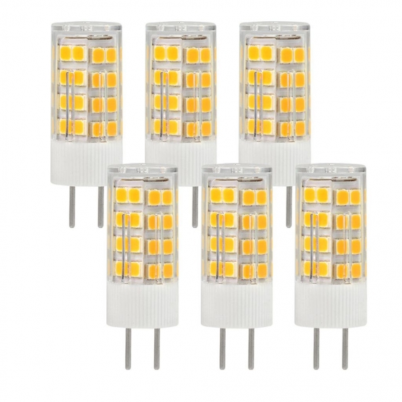 6 Stück GY6.35 LED Lampe 5W LED Licht Warmweiß 3000K LED Leuchtmittel Ersatz 40W Halogen Glühbirne 480LM Nicht Dimmbar, AC/DC 12