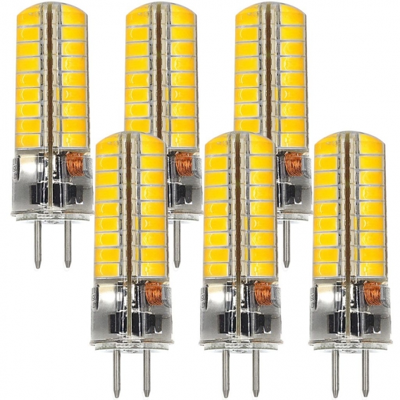 6 Stück GY6.35 6W LED Lampe 72x5730 SMD Kaltweiß 6500K AC/DC 12V Mit Silikon Mantel