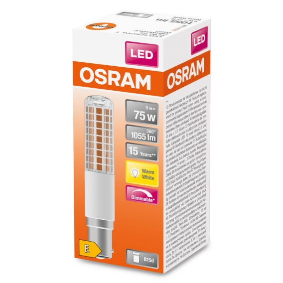 OSRAM LED Superstar Special T SLIM, Dimmbare schlanke LED-Spezial Lampe, B15d Sockel, Warmweiß (2700K), Ersatz für herkömmliche 