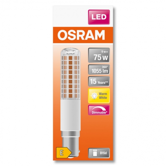 OSRAM LED Superstar Special T SLIM, Dimmbare schlanke LED-Spezial Lampe, B15d Sockel, Warmweiß (2700K), Ersatz für herkömmliche 