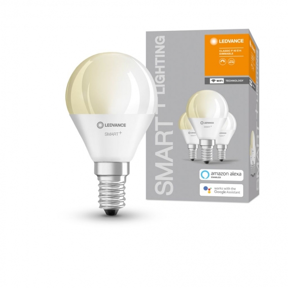 LEDVANCE SMART+ LED CLASSIC P 40 BOX K DIM Warmweiß WiFi Matt E14 Tropfen 3er Pack