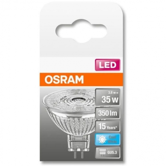 OSRAM Spot MR16 LED 36 ° Glas - 3,8 W Äquivalent 35 W GU5.3 - Kühlweiß