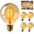 Edison Vintage Glühbirne, Retro Glühbirne Warmweiß E27 40W Vintage Antike Glühbirne Retro Glühfaden Lampe Amber Glas, Ideal für 